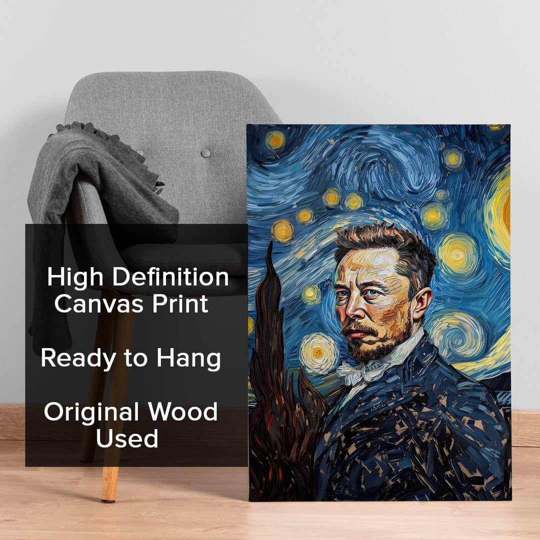Starry Visionary Wall Art Painting, HD Canvas Print, Framed, Ready to Hang. (POMWA296)