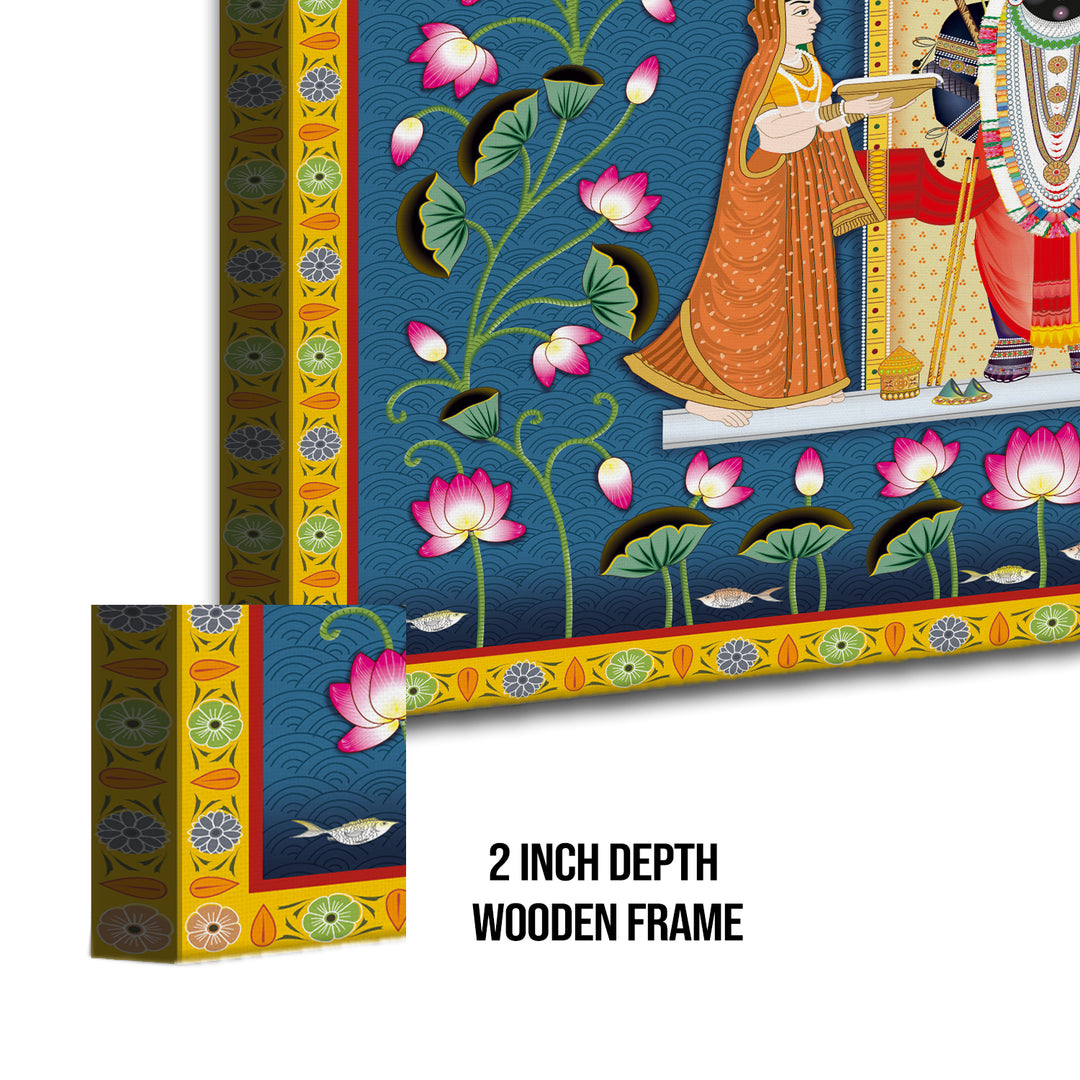 Shreenathji Pichwai Wall Art | HD Canvas Print | Ready to Hang | Wall Art for Temple, living room, Hallway | Size: 36 inch X 48 inch (SHNAWA03)