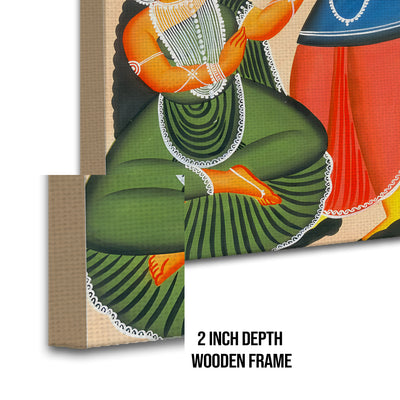 Indian Kalighat Wall Art Large Size Canvas Painting For Home and Office Wall decoration