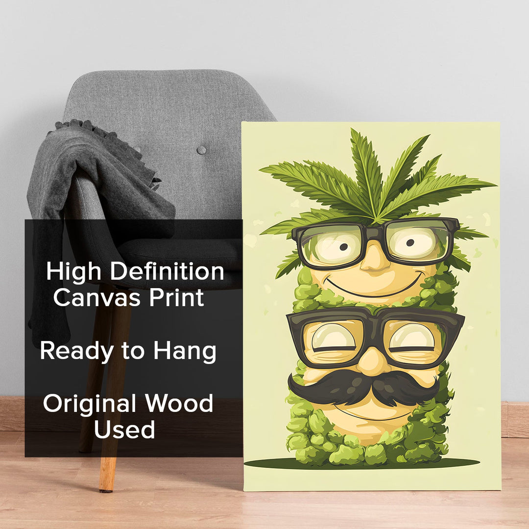 Glasses & Greenery Wall Art Painting, HD Canvas Print, Framed, Ready to Hang. (KTCWA68)