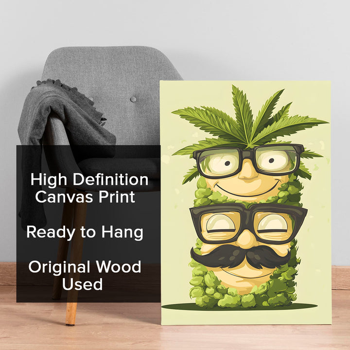 Glasses & Greenery Wall Art Painting, HD Canvas Print, Framed, Ready to Hang. (KTCWA68)
