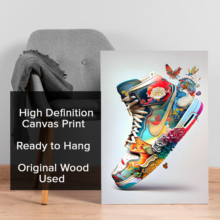 Urban Bloom Runner Wall Art Painting, HD Canvas Print, Framed, Ready to Hang. (POMWA305)