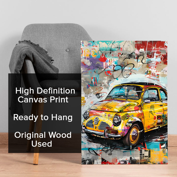 City Car Chaos Wall Art Painting, HD Canvas Print, Framed, Ready to Hang. (POMWA212)