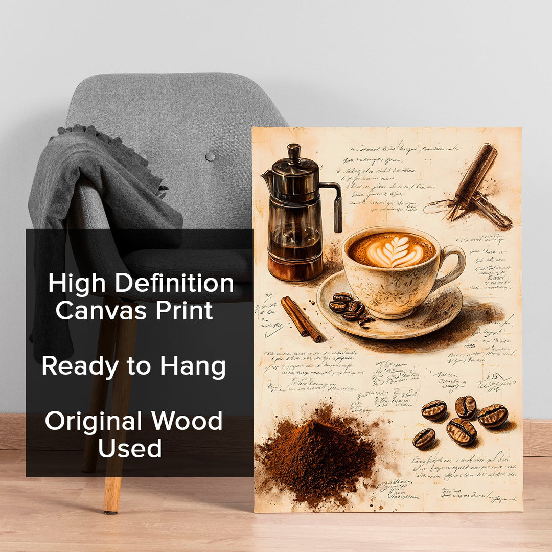 Brewing Perfection Wall Art Painting, HD Canvas Print, Framed, Ready to Hang. (KTCWA63)
