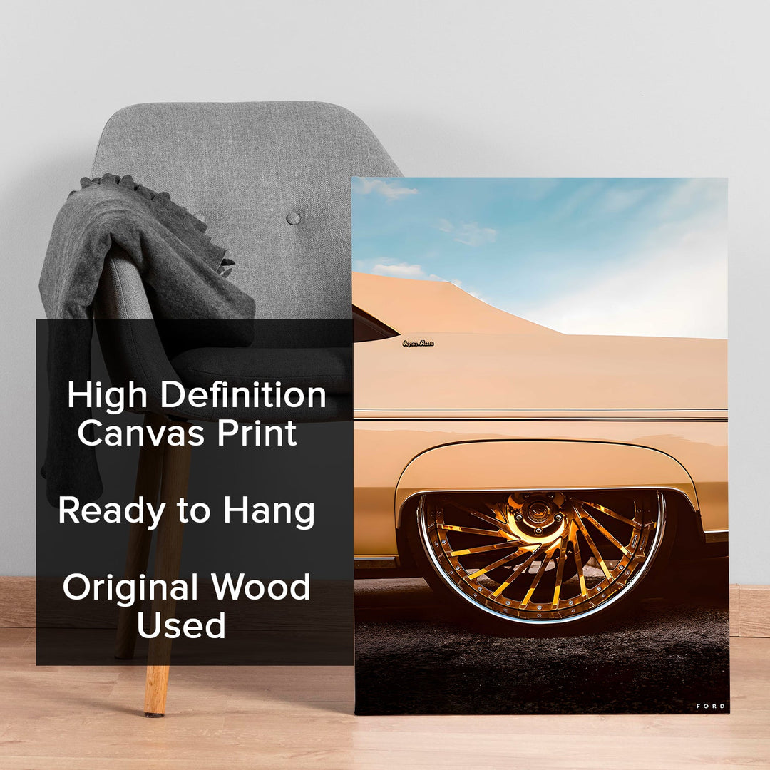 Gold-Spoked Glory Wall Art Painting, HD Canvas Print, Framed, Ready to Hang. (VINWA151)