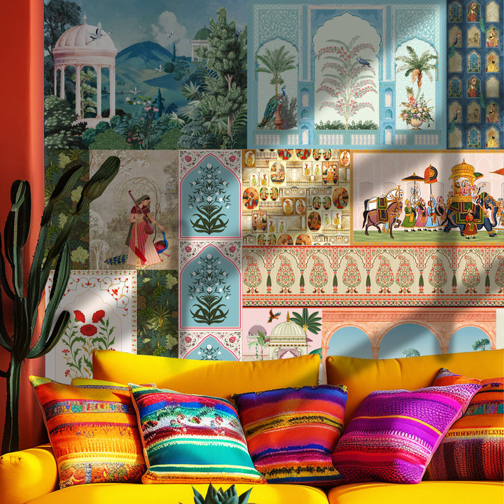 Regal Patchwork Palace – Indian Heritage Collage Wallpaper. (PATCH001)