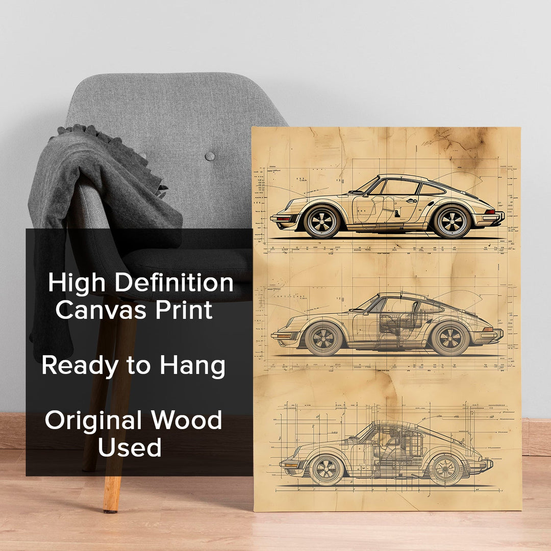 Blueprint Perfection Wall Art Painting, HD Canvas Print, Framed, Ready to Hang. (POMWA223)