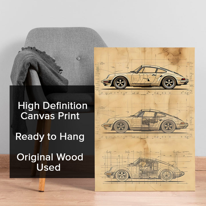 Blueprint Perfection Wall Art Painting, HD Canvas Print, Framed, Ready to Hang. (POMWA223)