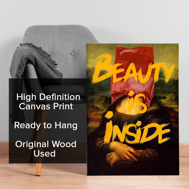 The Graffiti Mona Wall Art Painting, HD Canvas Print, Framed, Ready to Hang. (POMWA266)