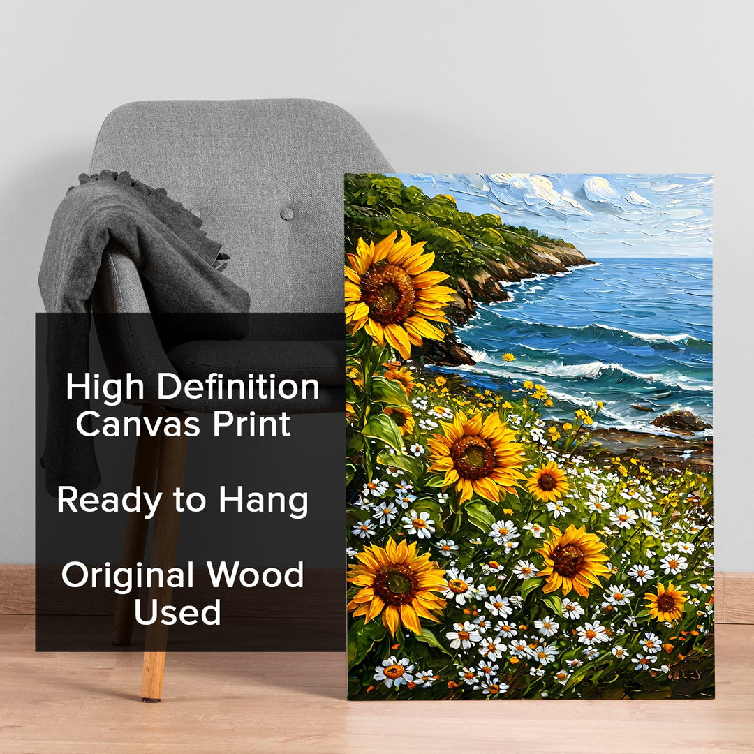 Vibrant Ocean Bloom Wall Art Painting, HD Canvas Print, Framed, Ready to Hang. (FLWA53)