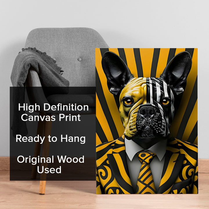 Commanding Canine Wall Art Painting, HD Canvas Print, Framed, Ready to Hang. (POMWA315)