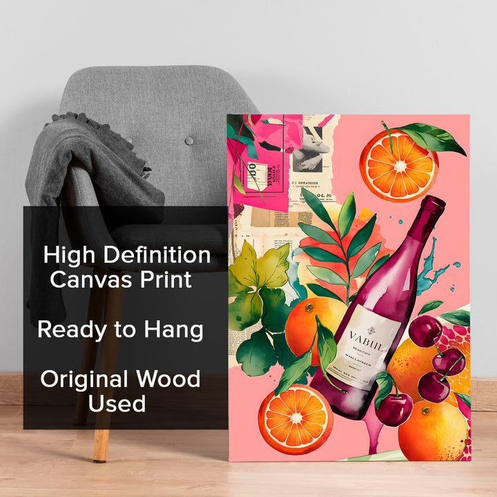Vibrance & Vino Wall Art Painting, HD Canvas Print, Framed, Ready to Hang. (POMWA177)
