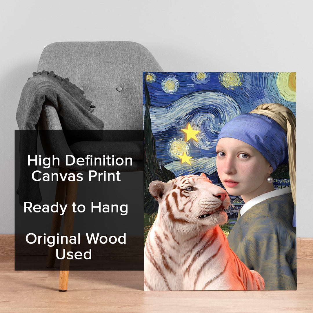 A Starry Bond Wall Art Painting, HD Canvas Print, Framed, Ready to Hang. (POMWA171)