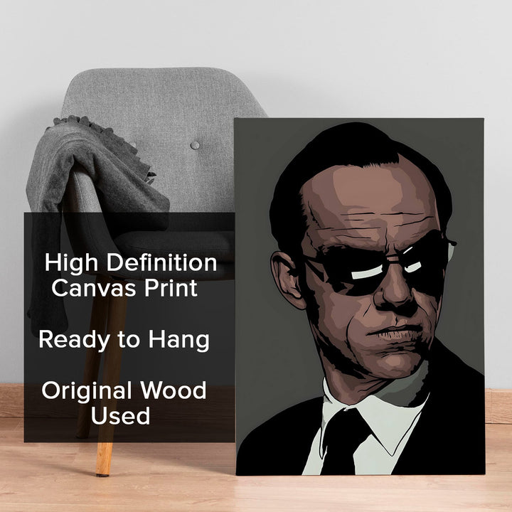 Agent-Inspired Minimalist Portrait Wall Art, HD Canvas Print, Framed, Ready to Hang. (POMWA345)
