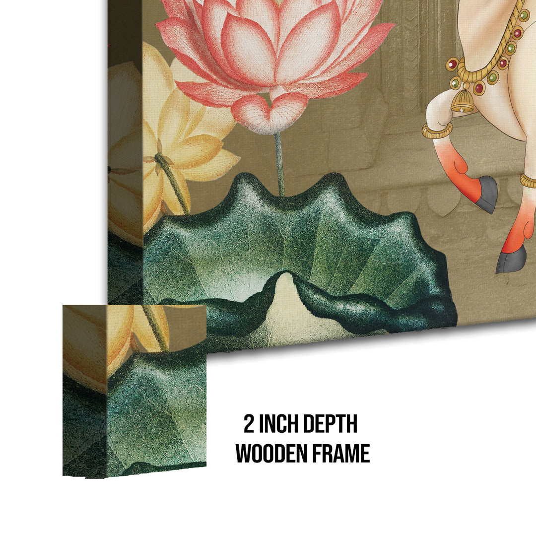 Indian Traditional Pichwai Wall Art Canvas Painting for Home Decor (PICHWA18)