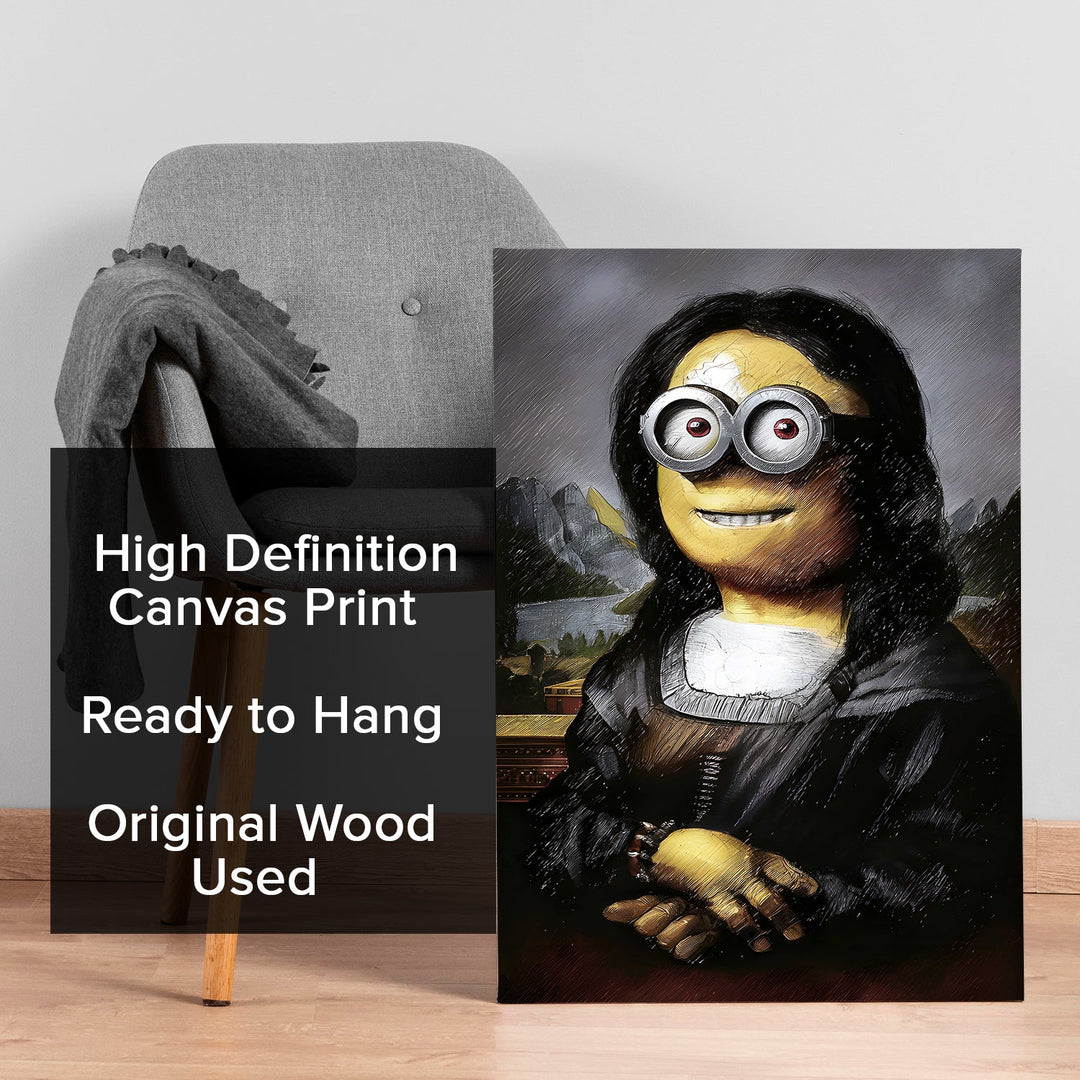 The Mona Giggle Wall Art Painting, HD Canvas Print, Framed, Ready to Hang. (POMWA179)