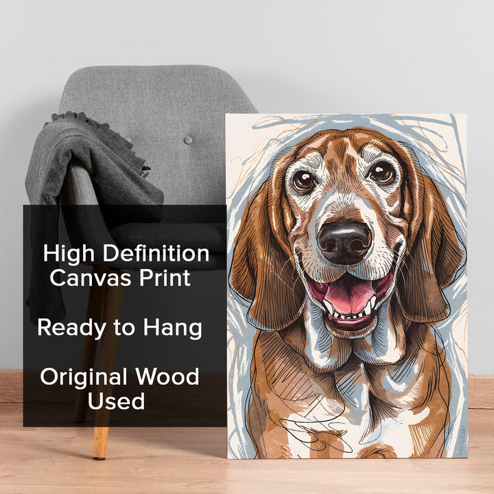 Heartfelt Hound Wall Art Painting, HD Canvas Print, Framed, Ready to Hang. (STOWA109)