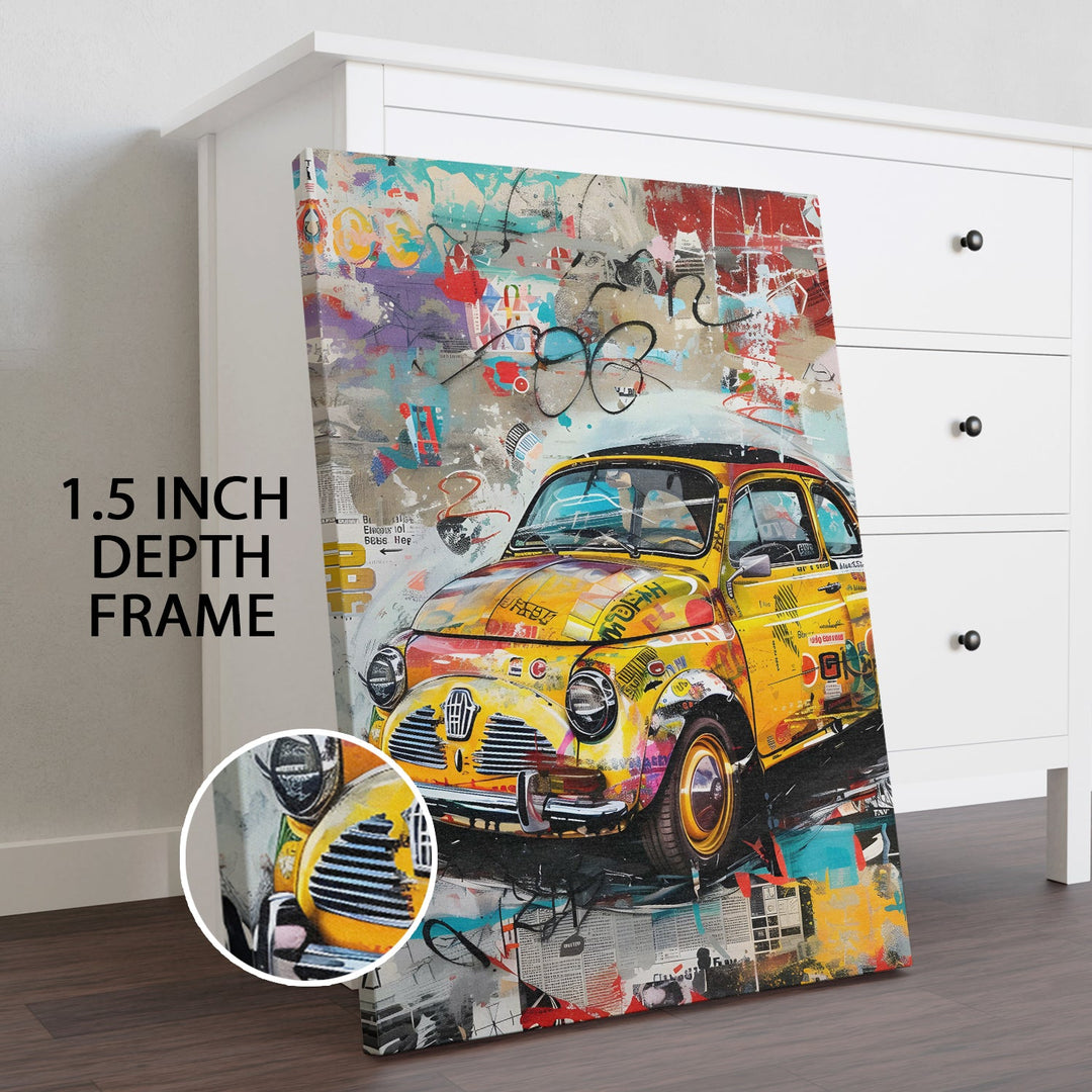 City Car Chaos Wall Art Painting, HD Canvas Print, Framed, Ready to Hang. (POMWA212)