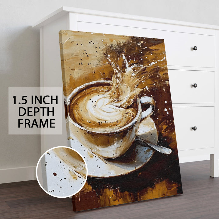 Cappuccino Chaos Wall Art Painting, HD Canvas Print, Framed, Ready to Hang. (KTCWA69)