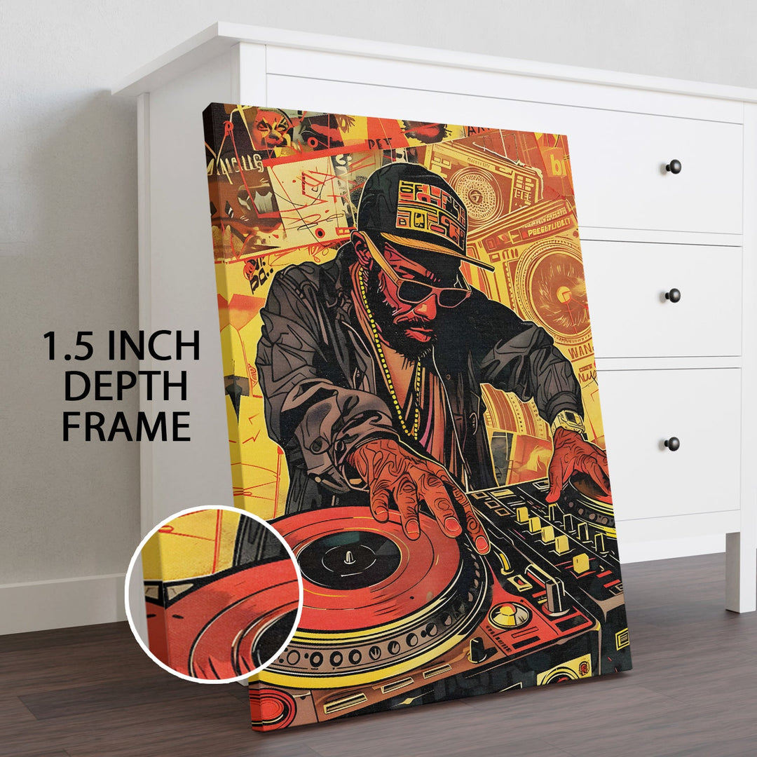Hip-Hop Frequencies Wall Art Painting, HD Canvas Print, Framed, Ready to Hang. (POMWA261)