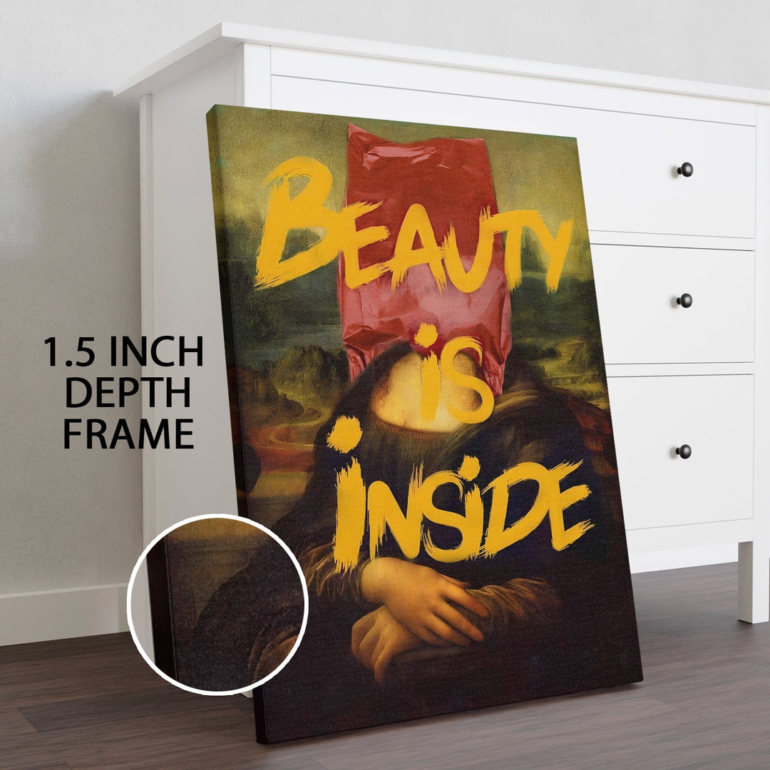 The Graffiti Mona Wall Art Painting, HD Canvas Print, Framed, Ready to Hang. (POMWA266)