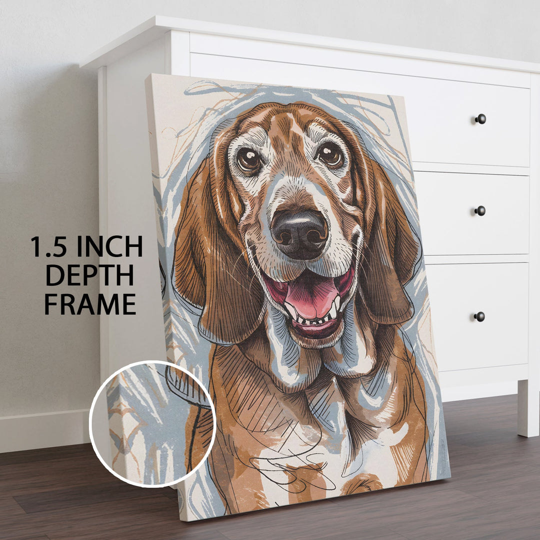 Heartfelt Hound Wall Art Painting, HD Canvas Print, Framed, Ready to Hang. (STOWA109)