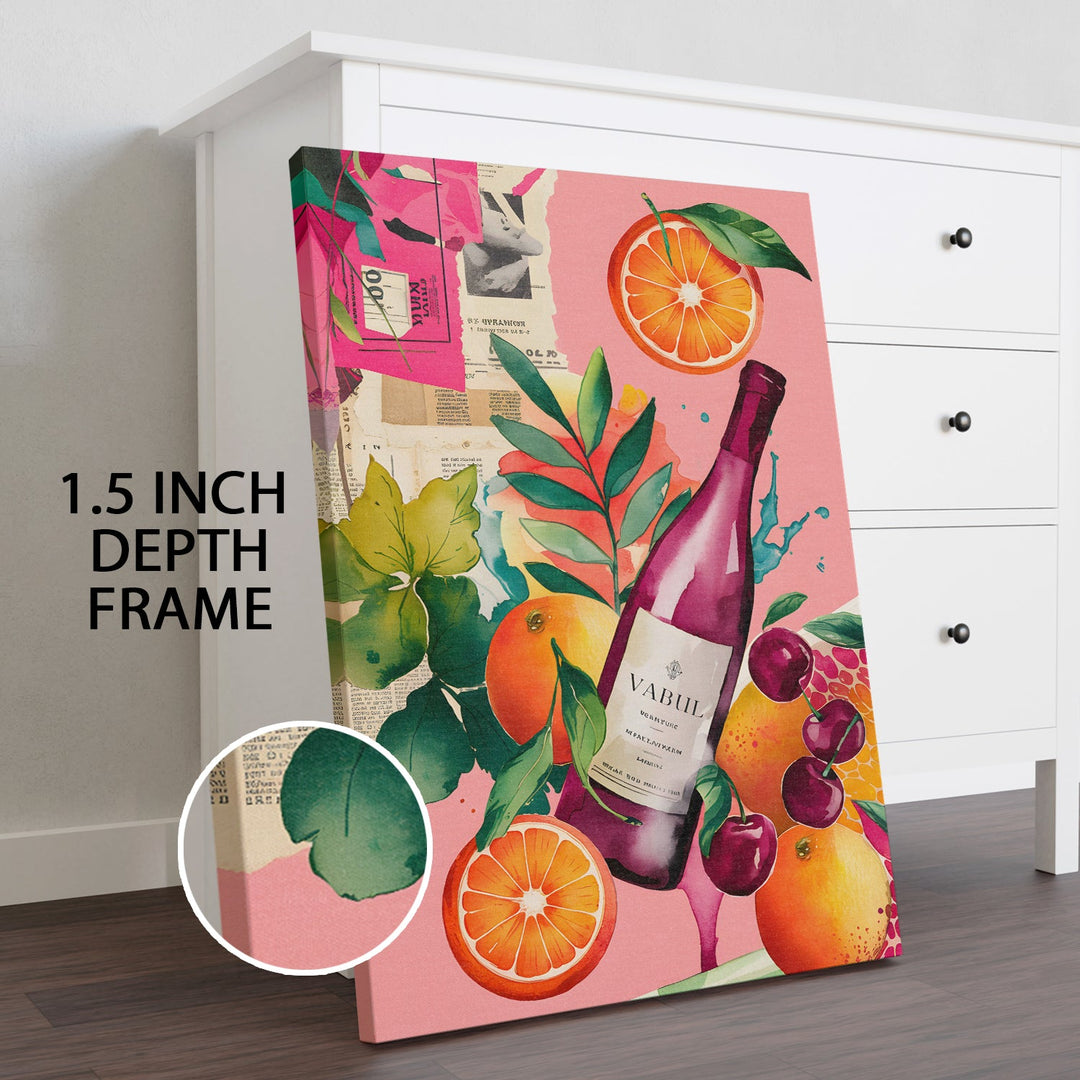 Vibrance & Vino Wall Art Painting, HD Canvas Print, Framed, Ready to Hang. (POMWA177)