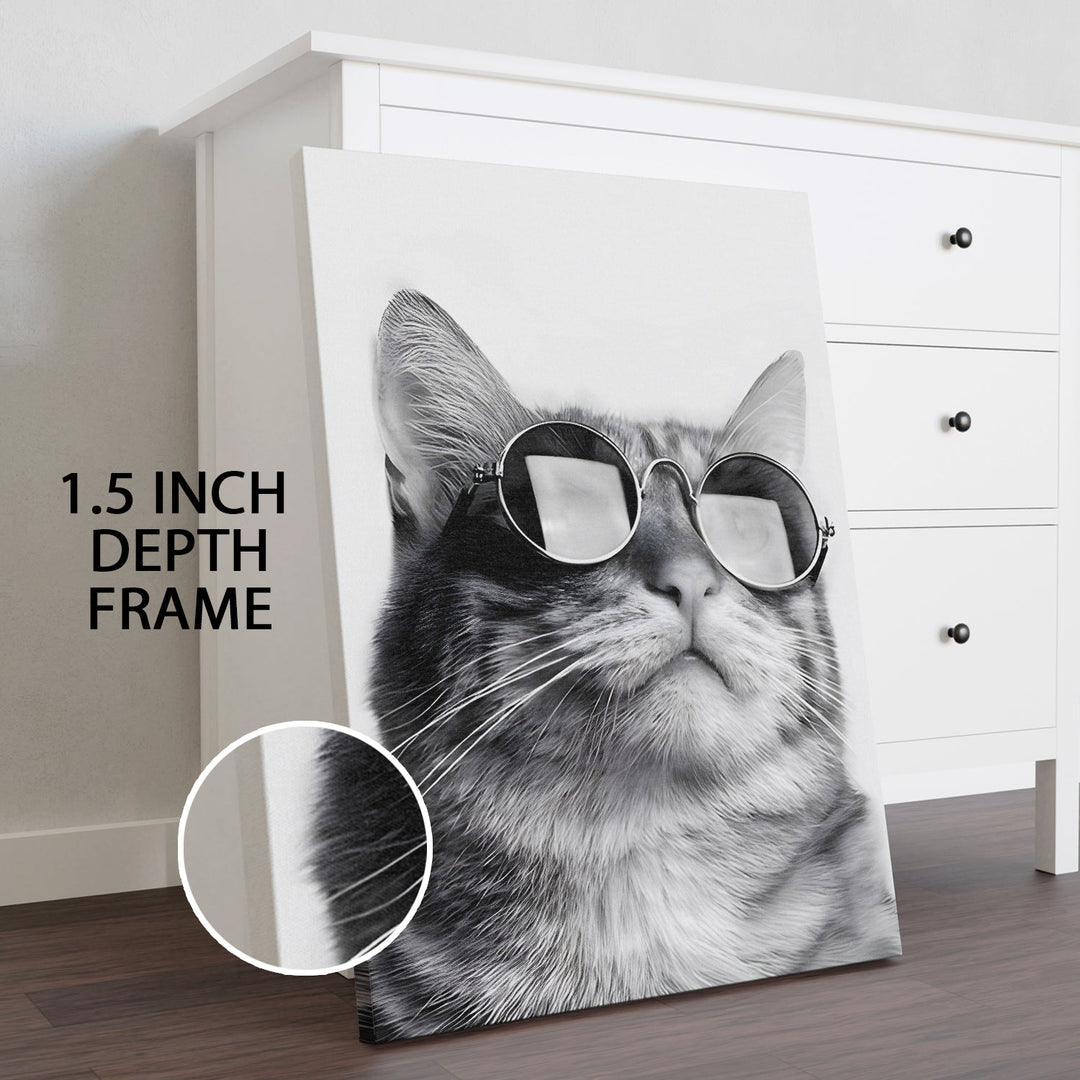 Feline Elegance Wall Art Painting, HD Canvas Print, Framed, Ready to Hang. (POMWA165)