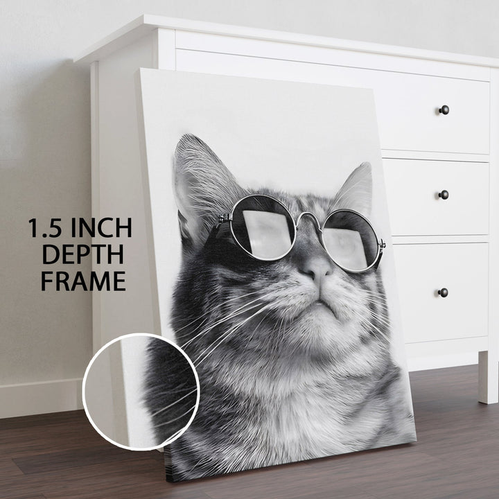 Feline Elegance Wall Art Painting, HD Canvas Print, Framed, Ready to Hang. (POMWA165)