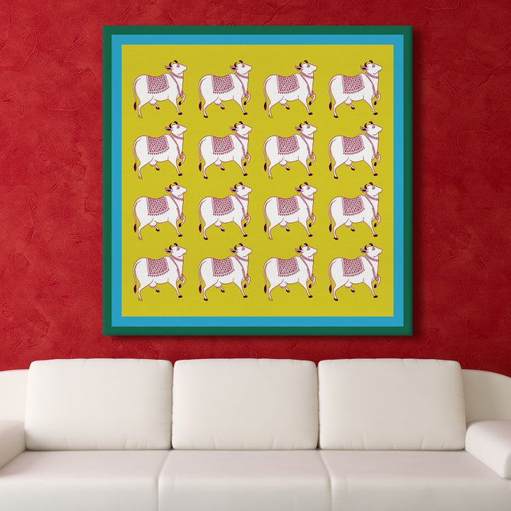 Indian Traditional Pichwai Wall Art Canvas Painting for Home Decor (PICHWA28)