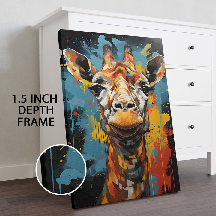 Splashes of Safari Wall Art Painting, HD Canvas Print, Framed, Ready to Hang. (POMWA256)