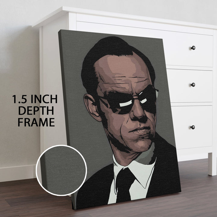 Agent-Inspired Minimalist Portrait Wall Art, HD Canvas Print, Framed, Ready to Hang. (POMWA345)