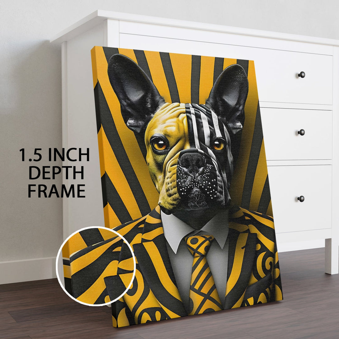 Commanding Canine Wall Art Painting, HD Canvas Print, Framed, Ready to Hang. (POMWA315)