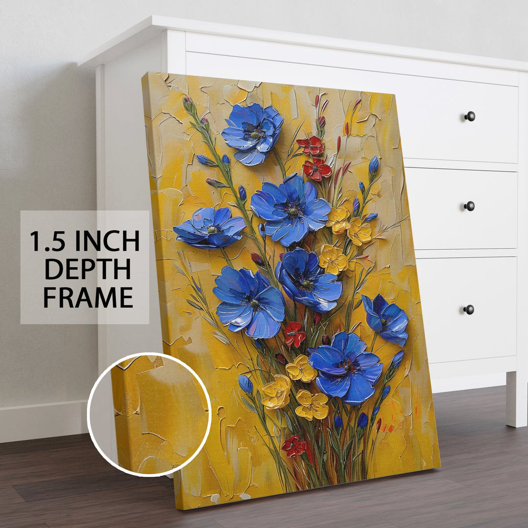 Dancing Petals Wall Art Painting, HD Canvas Print, Framed, Ready to Hang. (FLMWA75)