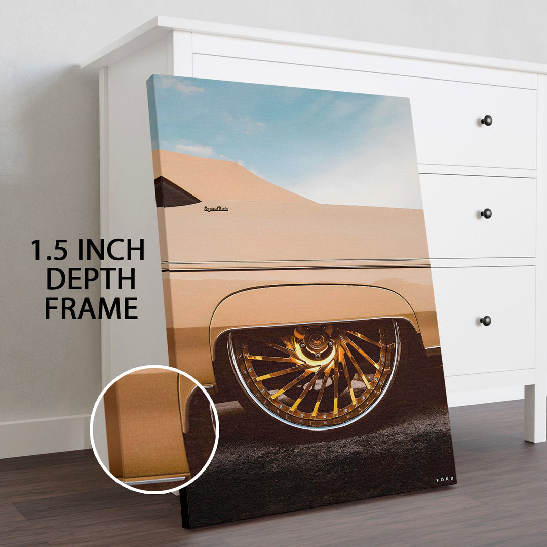 Gold-Spoked Glory Wall Art Painting, HD Canvas Print, Framed, Ready to Hang. (VINWA151)