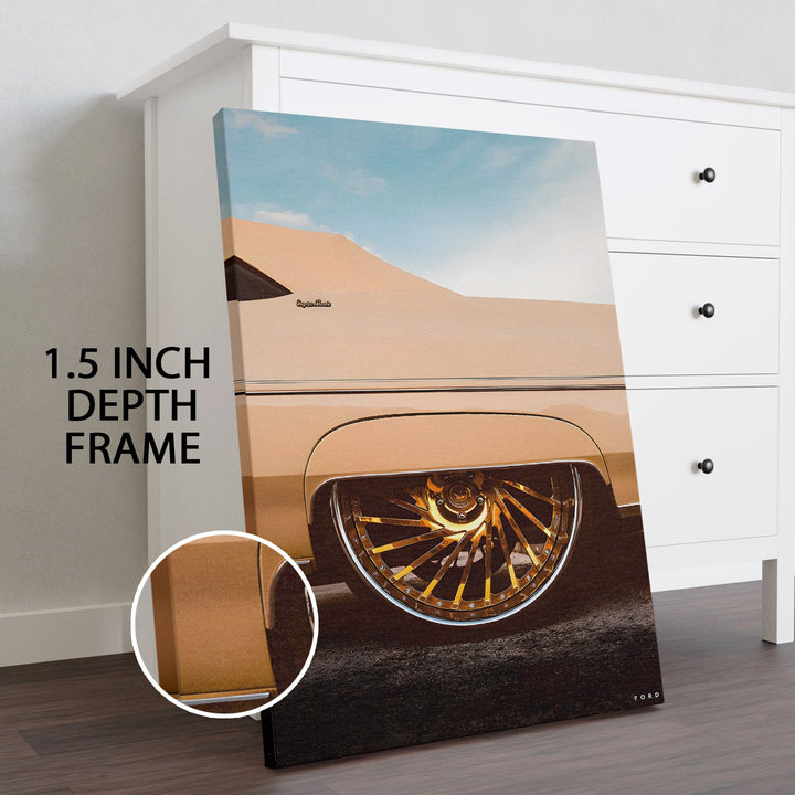 Gold-Spoked Glory Wall Art Painting, HD Canvas Print, Framed, Ready to Hang. (VINWA151)