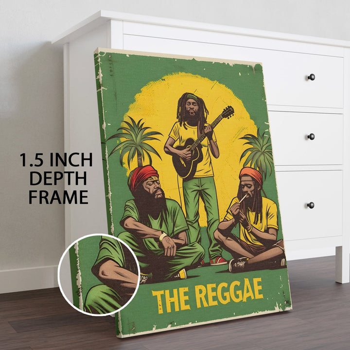 The Reggae Vibe – Retro Poster Style Wall Art, HD Canvas Print, Framed, Ready to Hang. (POMWA333)