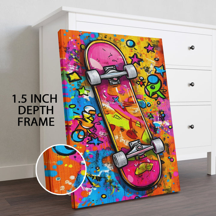 Spray & Skate Wall Art Painting, HD Canvas Print, Framed, Ready to Hang. (POMWA273)