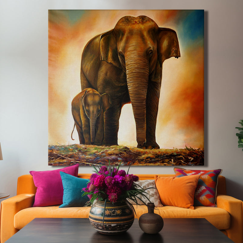 Large Wildlife Canvas Wall Art Painting for Living Room and Office.