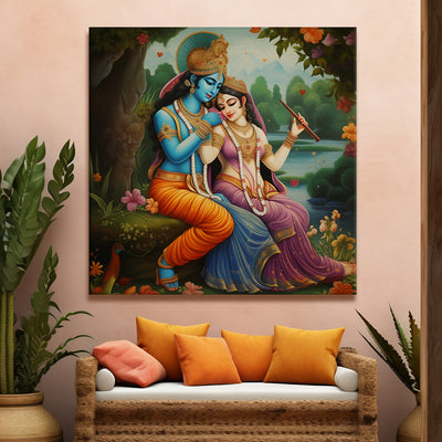 Krishna and Radha Wall Art Canvas Paintings