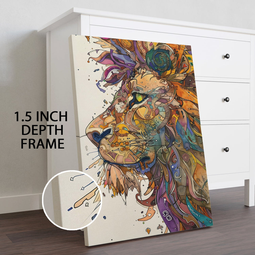 Regal Roar Wall Art Painting, HD Canvas Print, Framed, Ready to Hang. (MABWA120)