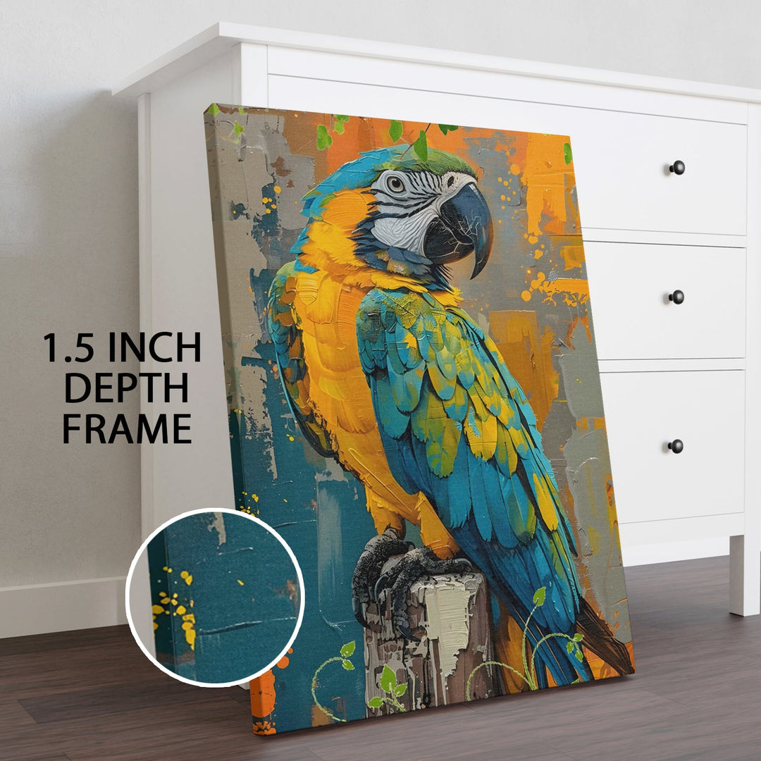 Perched in Paradise Wall Art Painting, HD Canvas Print, Framed, Ready to Hang. (ABMWA127)