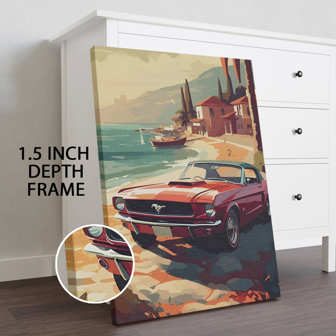 The Coastal Drive Wall Art Painting, HD Canvas Print, Framed, Ready to Hang. (POMWA213)