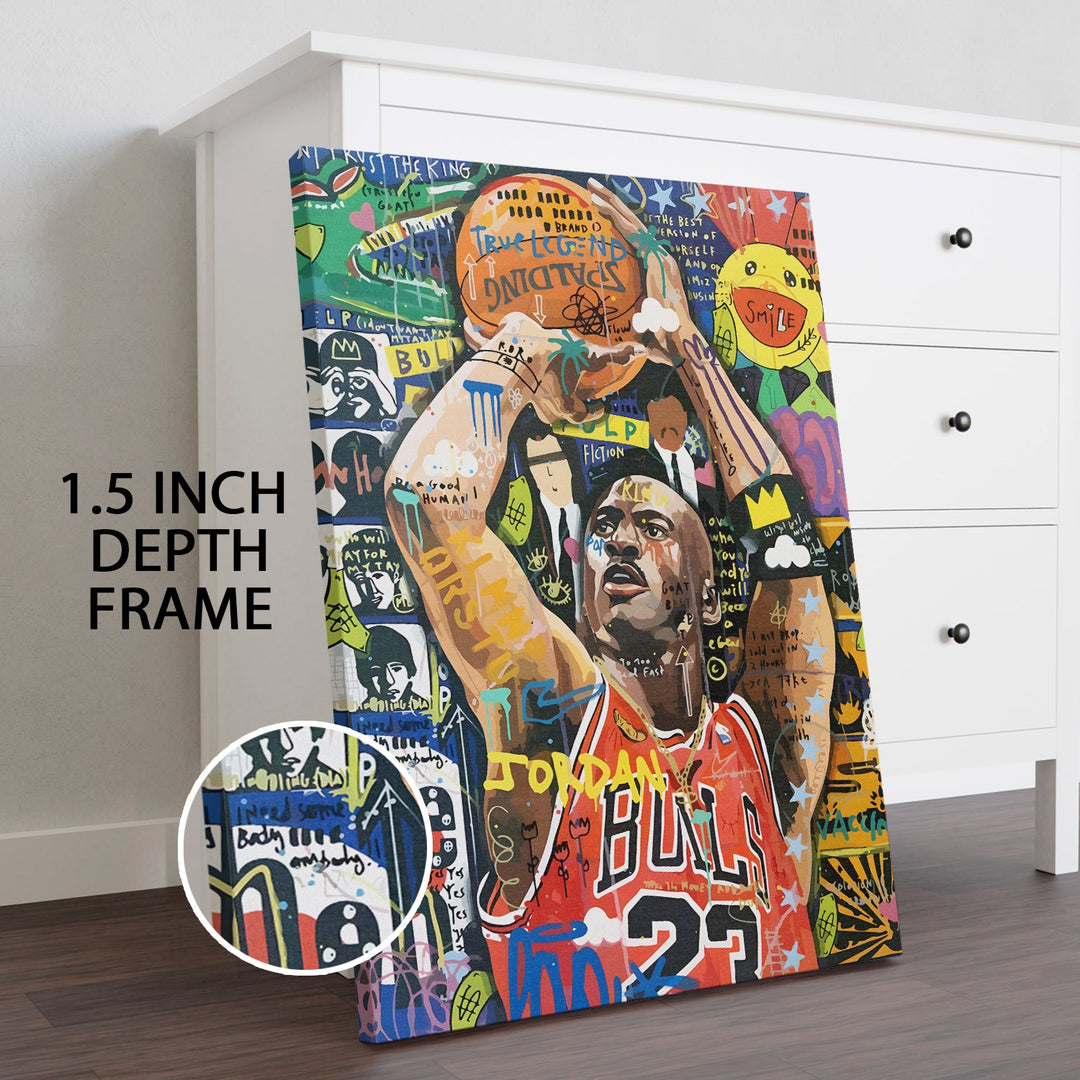 Jordan Street Royalty Wall Art Painting, HD Canvas Print, Framed, Ready to Hang. (POMWA280)