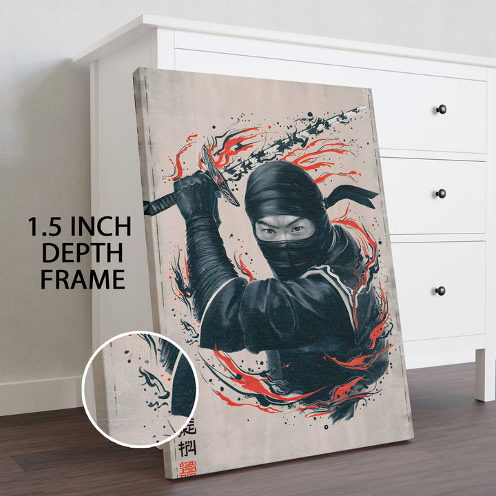 Red Slash Wall Art Painting, HD Canvas Print, Framed, Ready to Hang. (POMWA180)