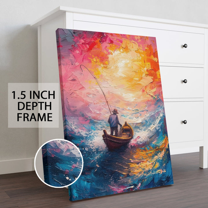 Sunlit Sail Wall Art Painting, HD Canvas Print, Framed, Ready to Hang. (ABMWA89)