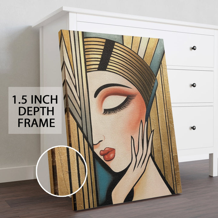 Gilded Serenity Wall Art Painting, HD Canvas Print, Framed, Ready to Hang. (ABMWA77)
