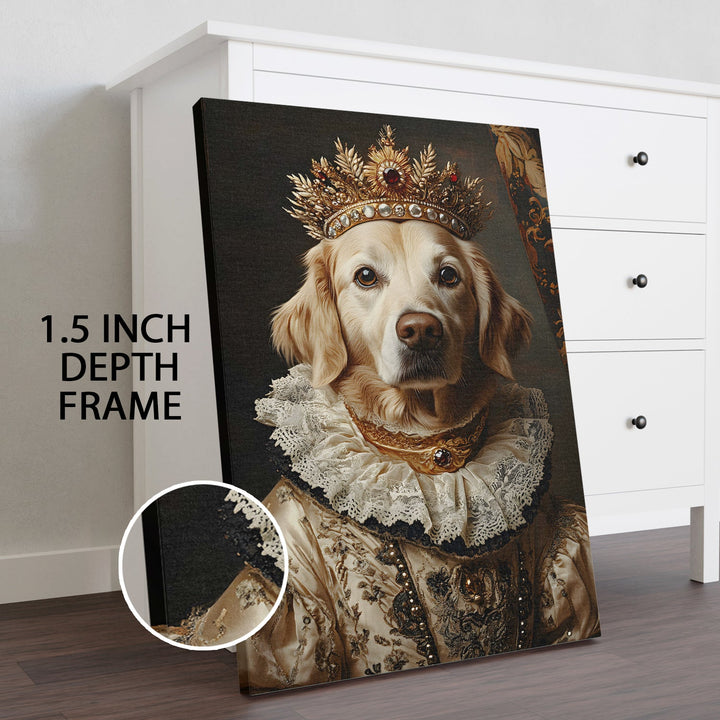 Crowned Companion Wall Art Painting, HD Canvas Print, Framed, Ready to Hang. (MAXWA116)
