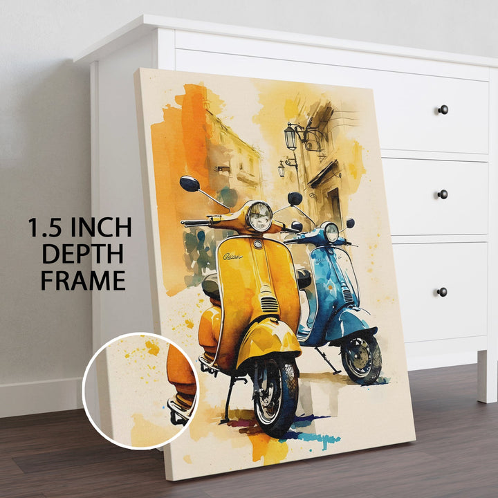 Pastel Streetscape Painting, HD Canvas Print, Framed, Ready to Hang. (POMWA201)