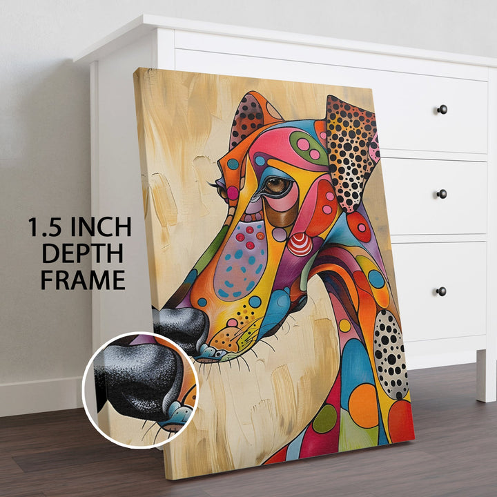 Whimsical Whippet Wall Art Painting, HD Canvas Print, Framed, Ready to Hang. (ABMWA104)